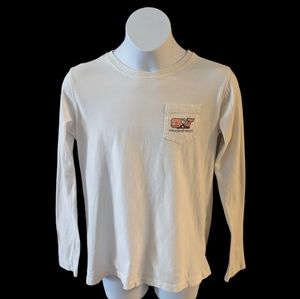 Vineyard Vines Youth Large Medium Long Sleeve T-Shirt Valentine's Day White